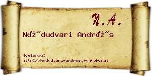 Nádudvari András névjegykártya